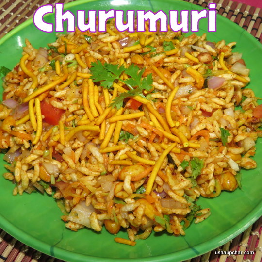 Churmur Roti Usha Upchar » Churumuri with raw mango I spiced puffed-rice